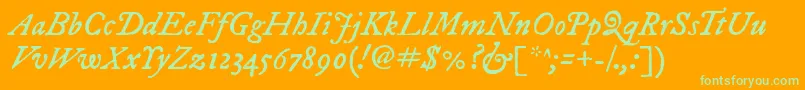 Imfepiit28p Font – Green Fonts on Orange Background