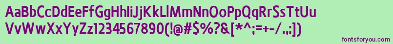 BevalDemibold Font – Purple Fonts on Green Background