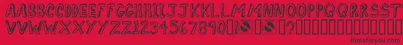 Comiz Font – Black Fonts on Red Background