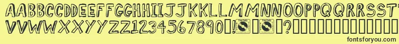 Comiz Font – Black Fonts on Yellow Background