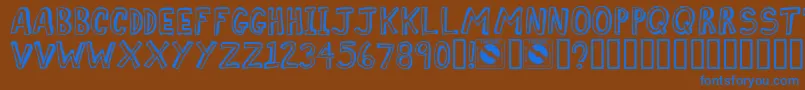 Comiz Font – Blue Fonts on Brown Background