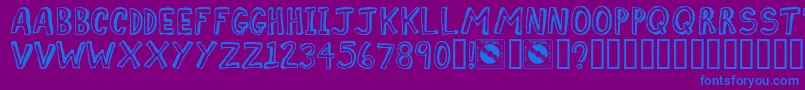 Шрифт Comiz – синие шрифты на фиолетовом фоне