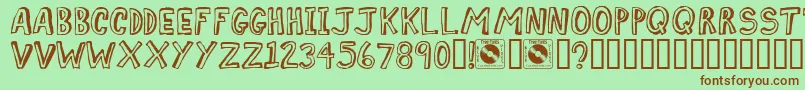 Comiz Font – Brown Fonts on Green Background
