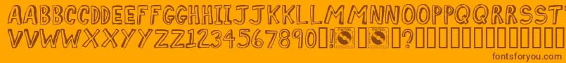 Шрифт Comiz – коричневые шрифты на оранжевом фоне