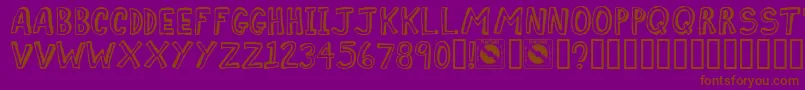 Comiz Font – Brown Fonts on Purple Background