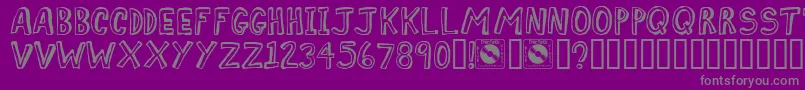 フォントComiz – 紫の背景に灰色の文字