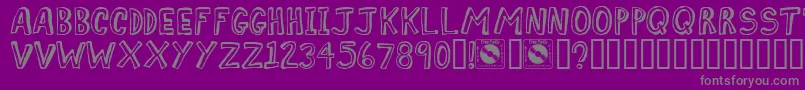 Comiz Font – Gray Fonts on Purple Background