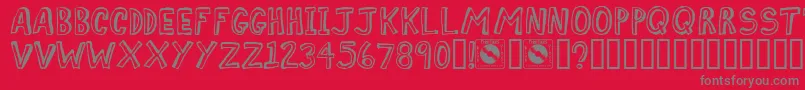 Comiz-Schriftart – Graue Schriften auf rotem Hintergrund