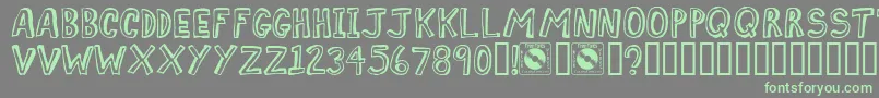 Comiz Font – Green Fonts on Gray Background