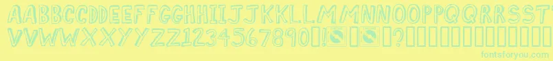 Comiz Font – Green Fonts on Yellow Background
