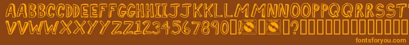 Comiz Font – Orange Fonts on Brown Background