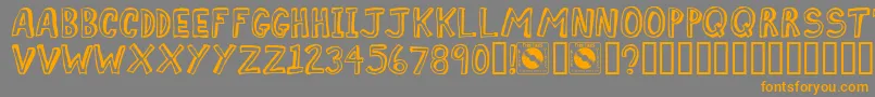Comiz Font – Orange Fonts on Gray Background