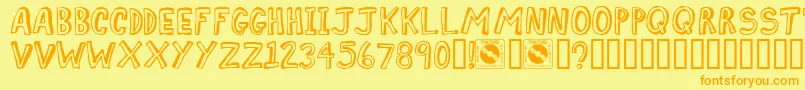 Comiz Font – Orange Fonts on Yellow Background