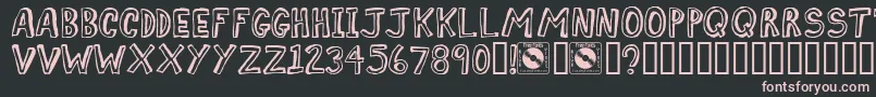 フォントComiz – 黒い背景にピンクのフォント