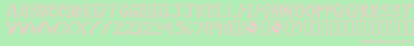 Comiz Font – Pink Fonts on Green Background