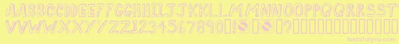 Comiz Font – Pink Fonts on Yellow Background