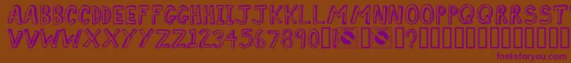 Comiz Font – Purple Fonts on Brown Background