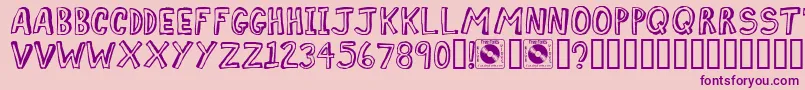 Comiz Font – Purple Fonts on Pink Background