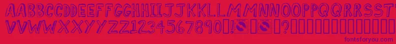 Comiz Font – Purple Fonts on Red Background
