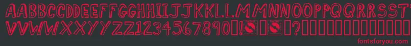 Comiz Font – Red Fonts on Black Background