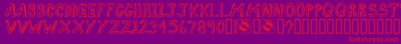 Comiz-fontti – punaiset fontit violetilla taustalla