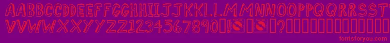Comiz Font – Red Fonts on Purple Background