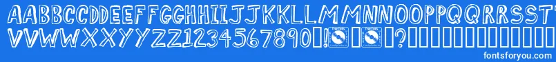 Comiz Font – White Fonts on Blue Background