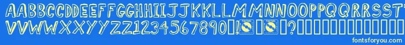 Comiz Font – Yellow Fonts on Blue Background
