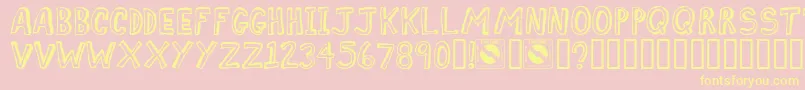 Comiz Font – Yellow Fonts on Pink Background