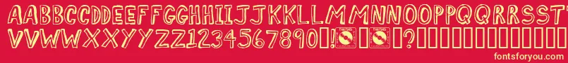 Comiz Font – Yellow Fonts on Red Background