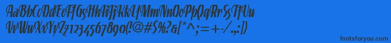 Шрифт LinotypegneisenauetteRegalt – чёрные шрифты на синем фоне