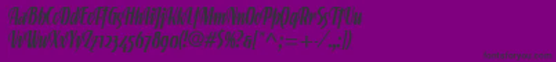 LinotypegneisenauetteRegalt-Schriftart – Schwarze Schriften auf violettem Hintergrund