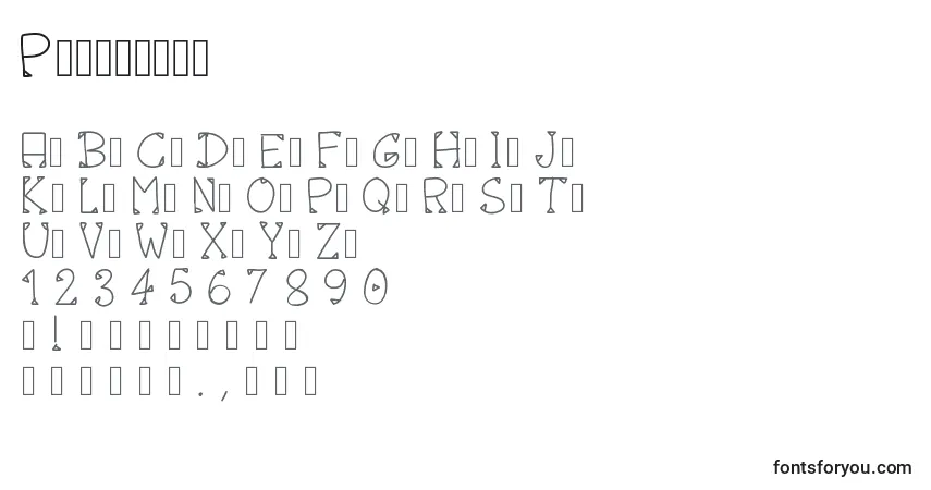 Fuente Pwoctober - alfabeto, números, caracteres especiales