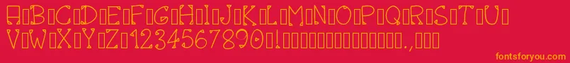 Pwoctober Font – Orange Fonts on Red Background