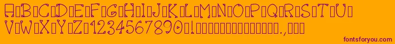 Pwoctober Font – Purple Fonts on Orange Background