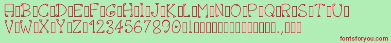 Pwoctober Font – Red Fonts on Green Background