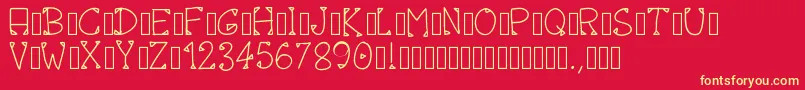 Pwoctober Font – Yellow Fonts on Red Background