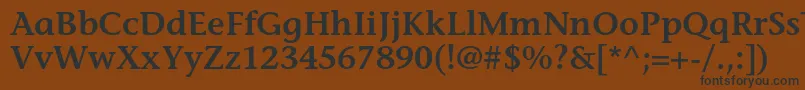 フォントStoneinformalstdSemibold – 黒い文字が茶色の背景にあります