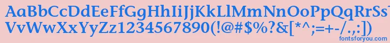 フォントStoneinformalstdSemibold – ピンクの背景に青い文字