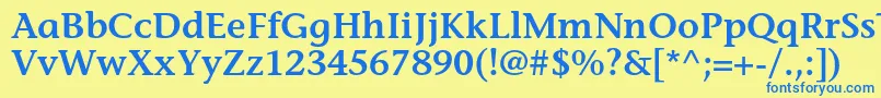 StoneinformalstdSemibold Font – Blue Fonts on Yellow Background