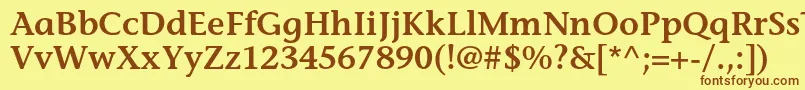 Czcionka StoneinformalstdSemibold – brązowe czcionki na żółtym tle