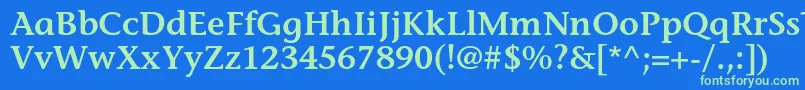 Шрифт StoneinformalstdSemibold – зелёные шрифты на синем фоне