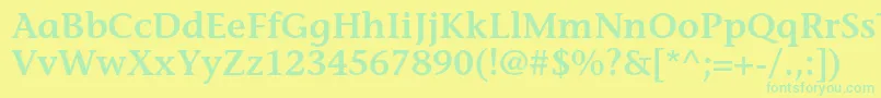 StoneinformalstdSemibold Font – Green Fonts on Yellow Background