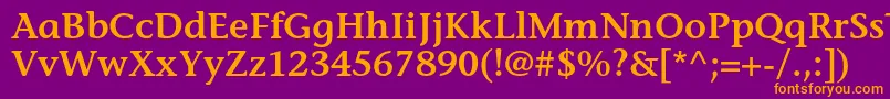 StoneinformalstdSemibold Font – Orange Fonts on Purple Background