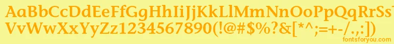 StoneinformalstdSemibold Font – Orange Fonts on Yellow Background
