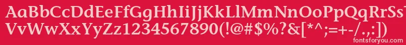 フォントStoneinformalstdSemibold – 赤い背景にピンクのフォント