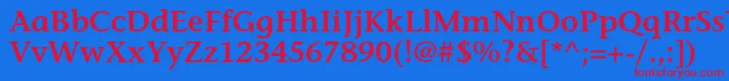 Шрифт StoneinformalstdSemibold – красные шрифты на синем фоне