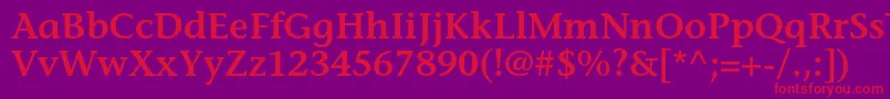 StoneinformalstdSemibold Font – Red Fonts on Purple Background