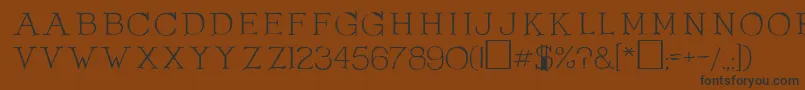 Czcionka OlduvaiRegular – czarne czcionki na brązowym tle
