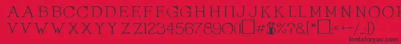 Шрифт OlduvaiRegular – чёрные шрифты на красном фоне